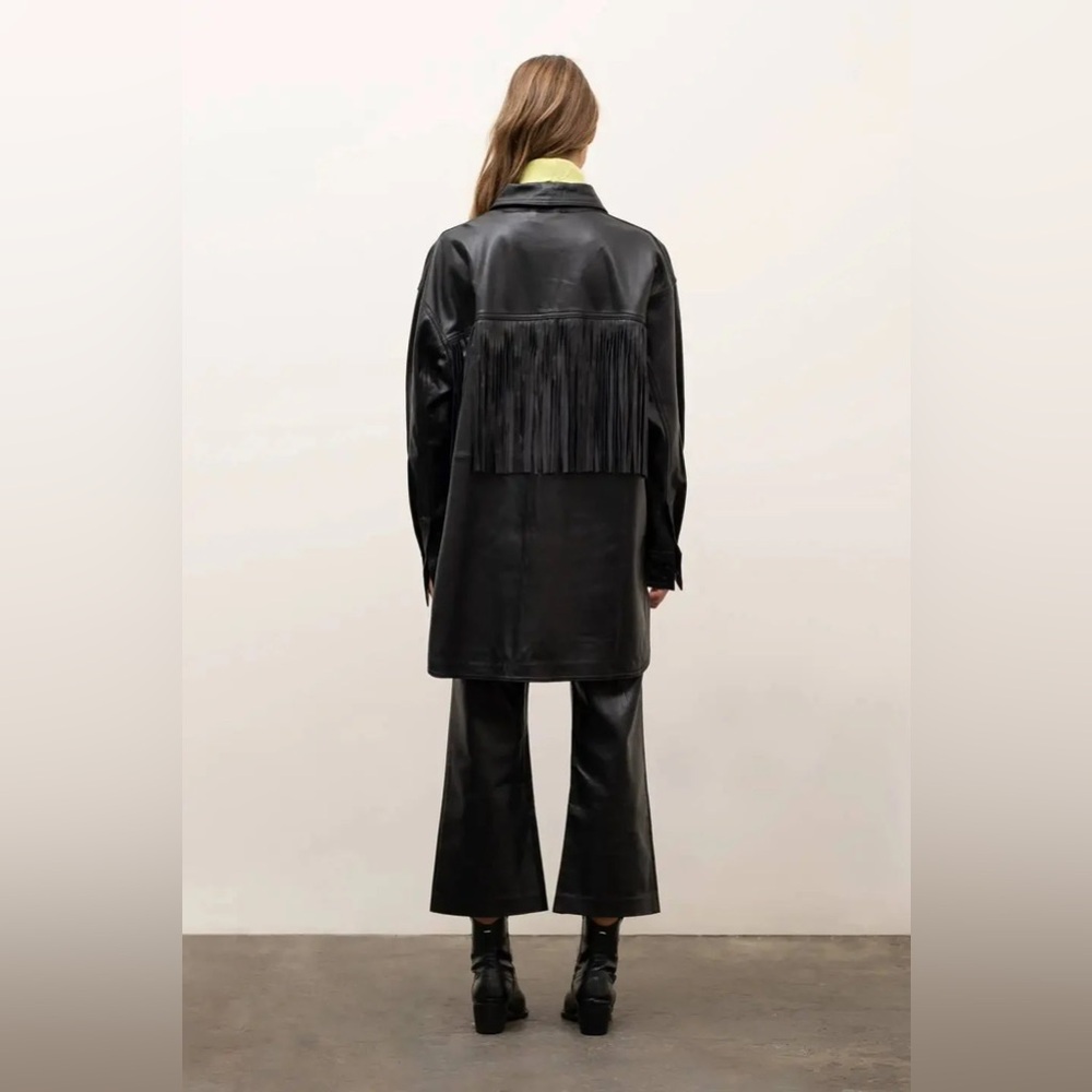Moon River Faux Leather Fringe Jacket - Picture 4 of 4